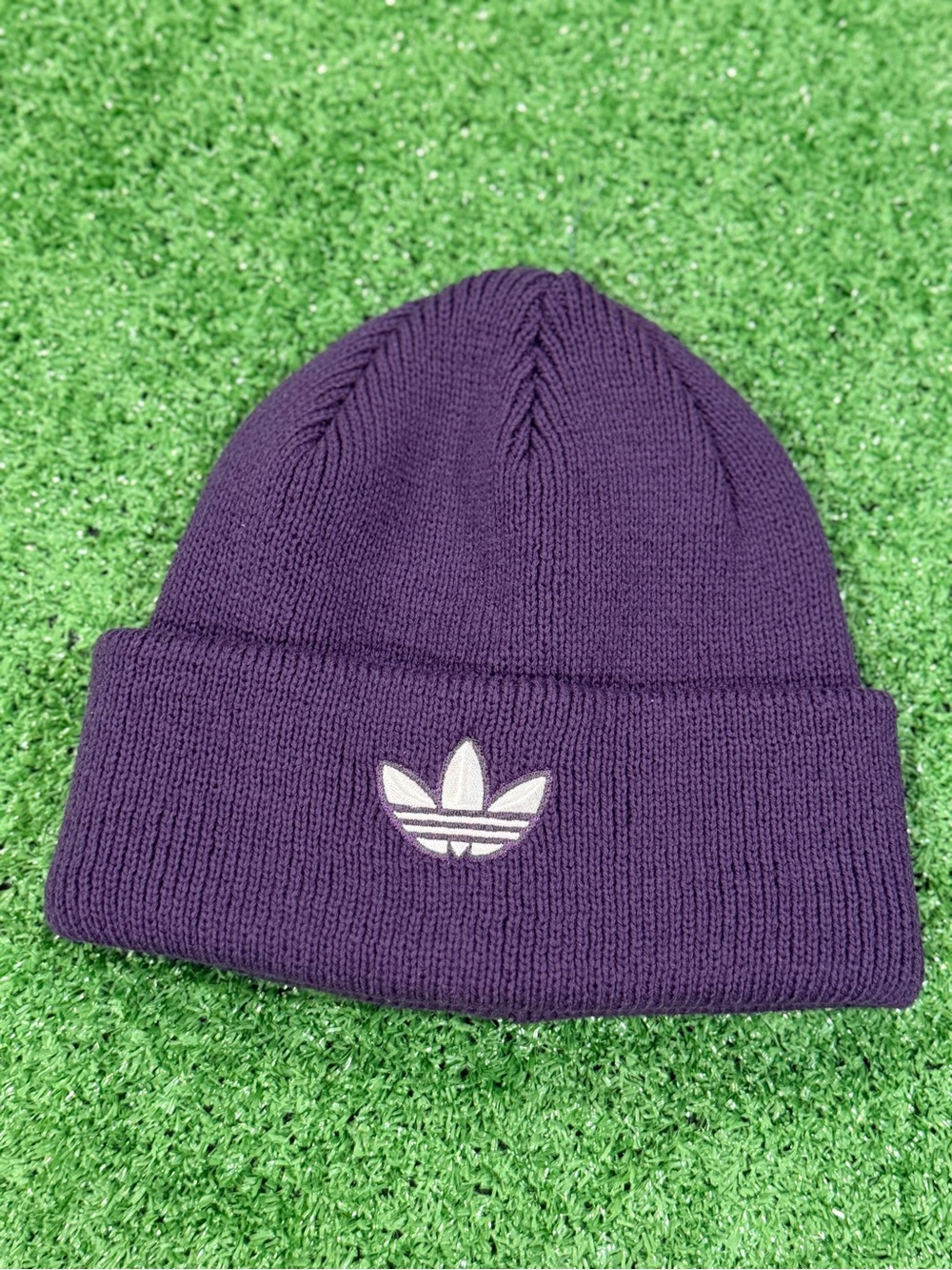 ADIDAS  Purple Trefoil Cuffed Knit Beanie